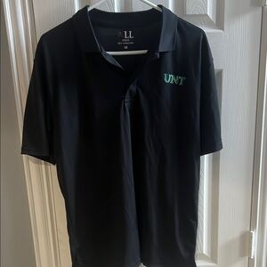 Black polo with UNT screen printed on